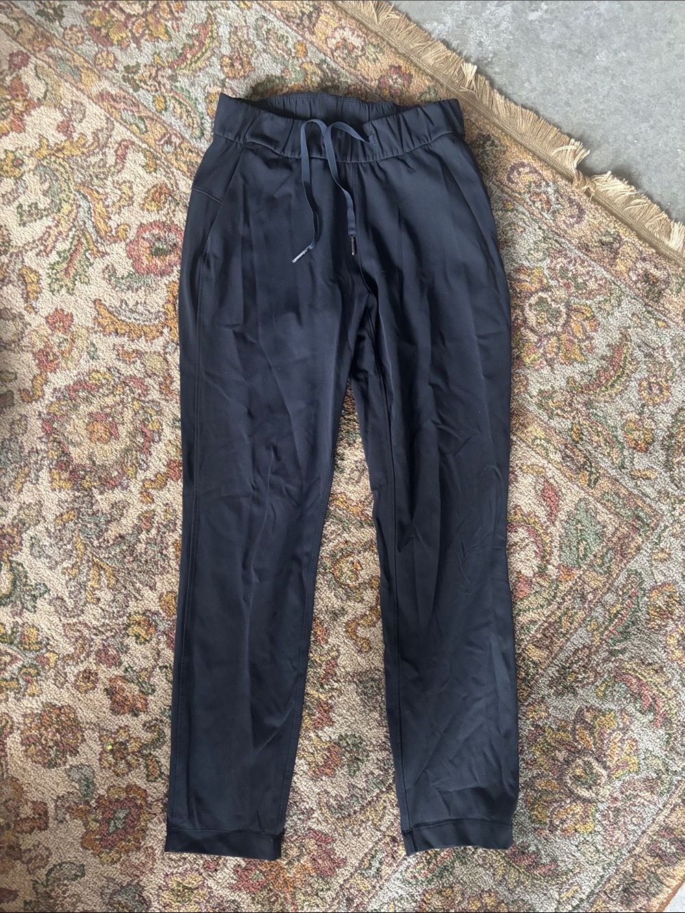Lemon Black Drawstring Jogger Pants